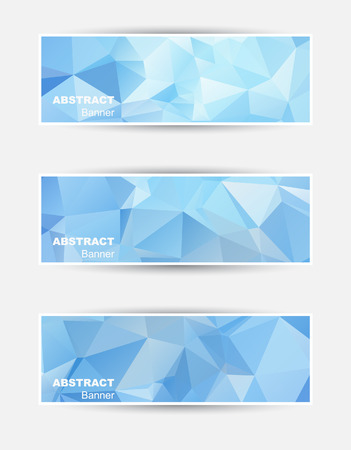 Abstract cool ice Triangular Polygonal vector banner setのイラスト素材