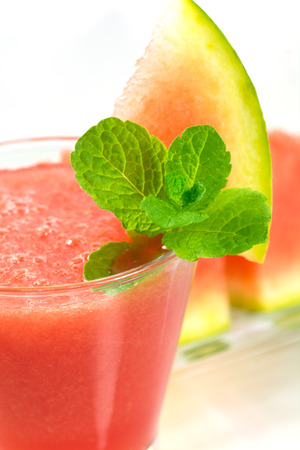 glass of healthy fresh watermelon smoothie Summer Drinksの写真素材