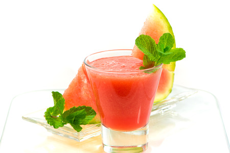 glass of healthy fresh watermelon smoothie Summer Drinksの写真素材