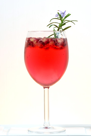 fresh pomegranate prosecco cocktail for summer drinkの写真素材