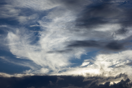Blue sky with clouds background,beautiful weather.の写真素材
