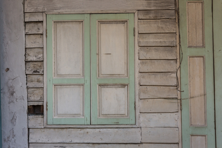 Old wooden window background. Thailand traditional style.の写真素材