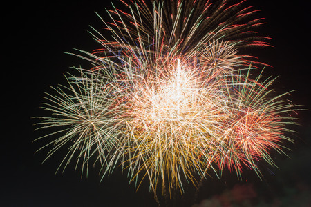 blurred fireworks abstract christmas backgroundの写真素材