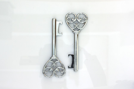 Keys and heart as a symbol of love, keys background, the key to the heartの写真素材