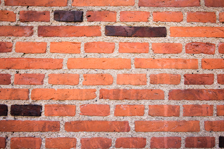 Background of red brick wall pattern texture.の写真素材