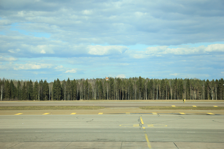 cloud and sky and sun and free space on runway decorationの写真素材