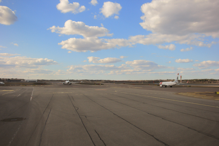 cloud and sky and sun and free space on runway decorationの写真素材