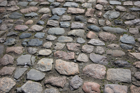 stone pavement in perspectiveの写真素材