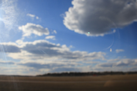 cloud and sky and sun and free space on runway decorationの写真素材