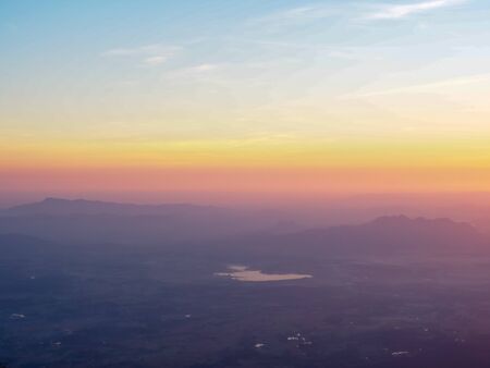 Dawn in the mountains. Morning.の写真素材