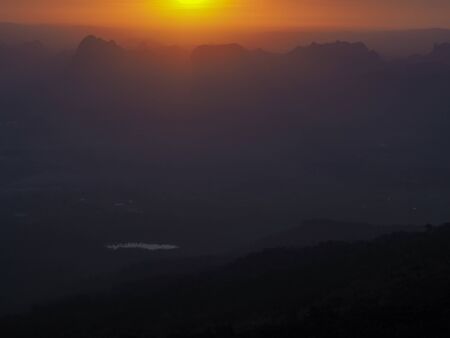 Dawn in the mountains. Morning.の写真素材
