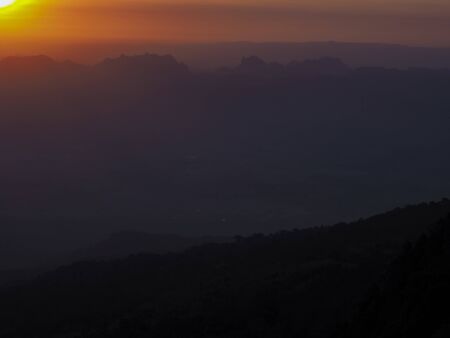 Dawn in the mountains. Morning.の写真素材