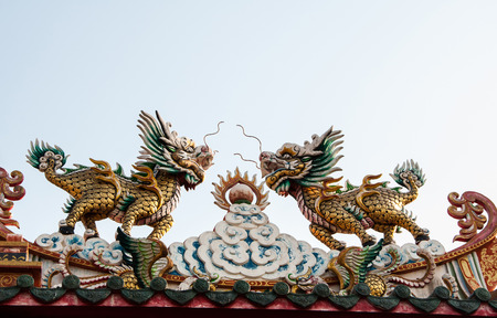 dragon-headed unicorn is a animal in chainese legend.の写真素材