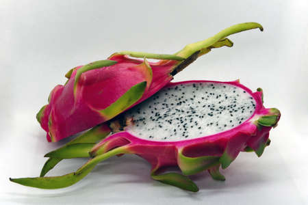 Pitaya, Pitahaya, Dragon fruit, Strawberry pair, fruit, in white grid background,の写真素材