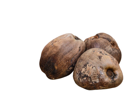 Dried coconut  isolated on white