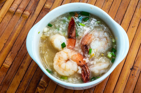 Shrimp rice gruel thai foodの写真素材
