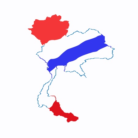 Map of Thailand with Thai flagの写真素材