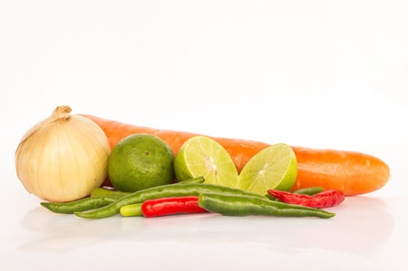 Vegetables on the white background の写真素材