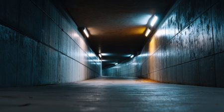 Tunnel underpass corridor urban empty perspectiveの素材