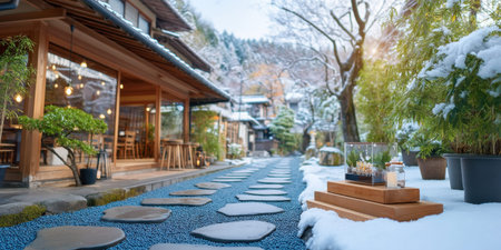 Snow garden pathway music box winter calm moodの素材