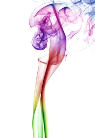 multicolor abstract wave of smokeの写真素材