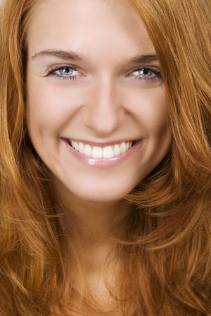 Portrait of beautiful smiling womanの写真素材