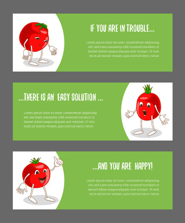 Set of horizontal narrow banners with vegetableのイラスト素材