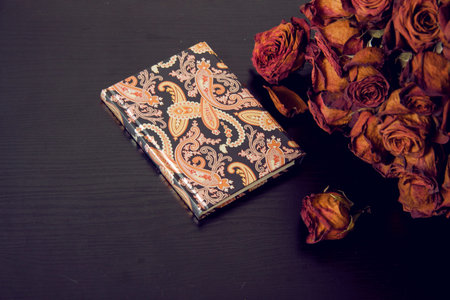 Romantic cover composition on a darkの写真素材