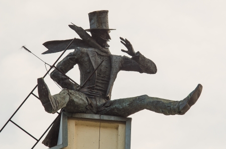 Sculpture of sweep in Klaipeda, Lithuaniaの写真素材