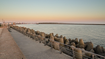 Pier in Klaipeda, Lithuaniaの写真素材
