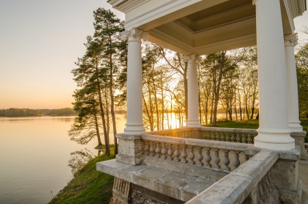 Uzutrakis Palace in Trakai, Lithuania の写真素材