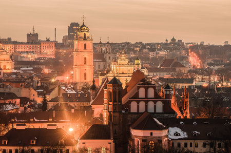 Old Town in Vilnius, Lithuaniaの写真素材