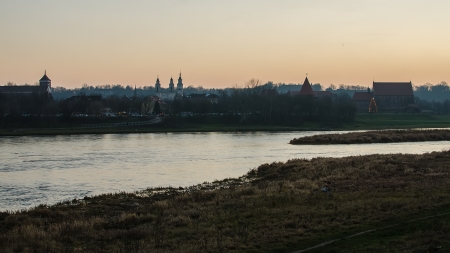 Kaunas  Lithuania  Old Town in the evening  Neris riverの写真素材