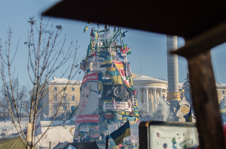 KIEV, UKRAINE  31 JANUARY 2014  Maidan protests on 31 January 2014 in Kiev, Ukraine のeditorial素材