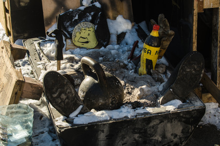 KIEV, UKRAINE  31 JANUARY 2014  Maidan protests on 31 January 2014 in Kiev, Ukraine のeditorial素材