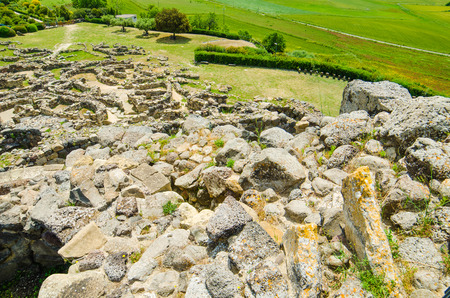 Su Nuraxi di Barumini in Sardinia, Italy   This historical place, dating from the seventeenth century BCE was included in the UNESCO list of World Heritage Sites の写真素材