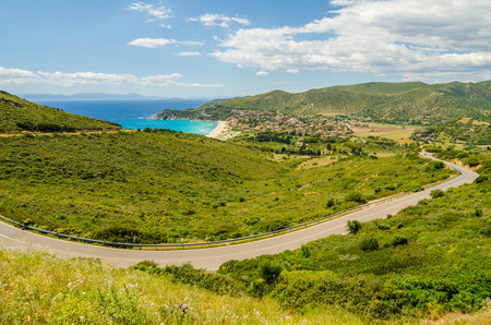 South coast of Sardinia Island, Italyの写真素材