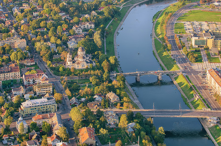 Zverynas and Neris River in Vilnius, Lithuaniaの写真素材