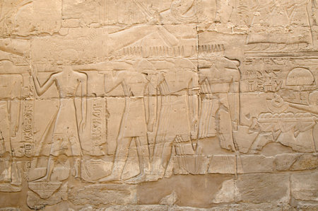 Detail of relief  on the wall in the Precinct of Amun-Re  (Karnak Temple Complex, Luxor, Egypt)