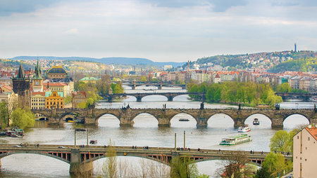 Bridges of Prague Czech Republicの写真素材