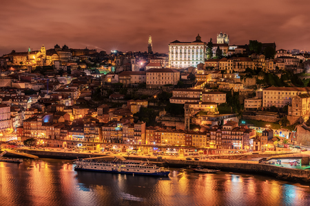Porto, Portugal: aerial view of the old town and Douro riverの写真素材