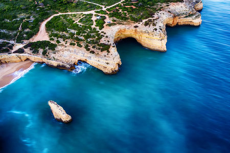 Algarve, Portugal: aerial UAV photo of the coast