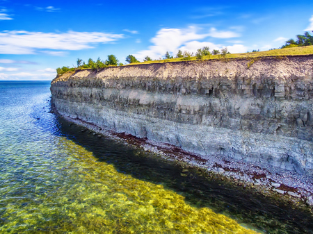 Saarema Island, Estonia: Panga or Mustjala cliff in the summerの写真素材