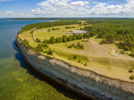 Saarema Island, Estonia: Panga or Mustjala cliff in the summerの写真素材