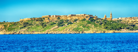 Malta: Mgarr, a harbour town in Gozo island, Mediterranean Seaの写真素材