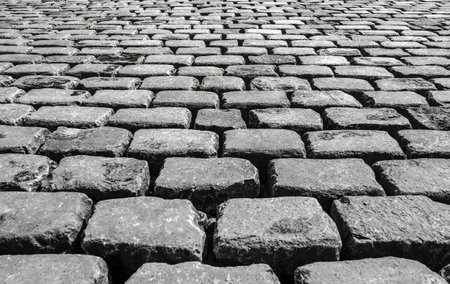 road of massive stone blocksの写真素材