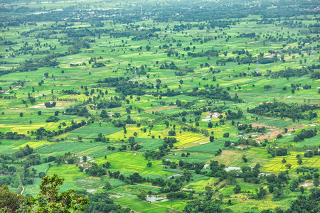 Bird's-eye view of landscape public landmark, Cliff view point landscapeの写真素材