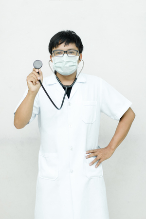 Close-up hand doctor man holding stethoscope for check up patient,Close-up stethoscopeの写真素材