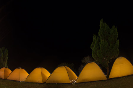 Camping and tent on mountain,Travel camping 