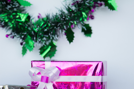 Colorful gift box with white background,Gift box isolate,Merry Christmasの写真素材